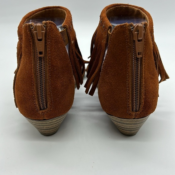 Minnetonka Savona Fringed Sandals‎ Women's 6 Brown Leather Moccasins - Picture 4 of 8